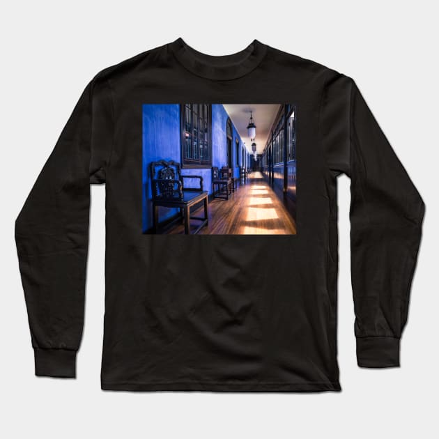 The Blue Corridor Long Sleeve T-Shirt by LukeDavidPhoto